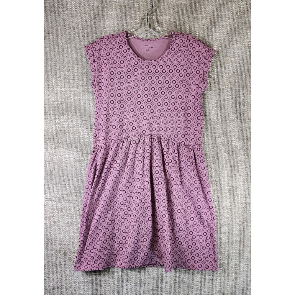 Garnet Hill Kids 100% Organic Cotton Sleeveless Floral Dress Girls XL Purple EUC
